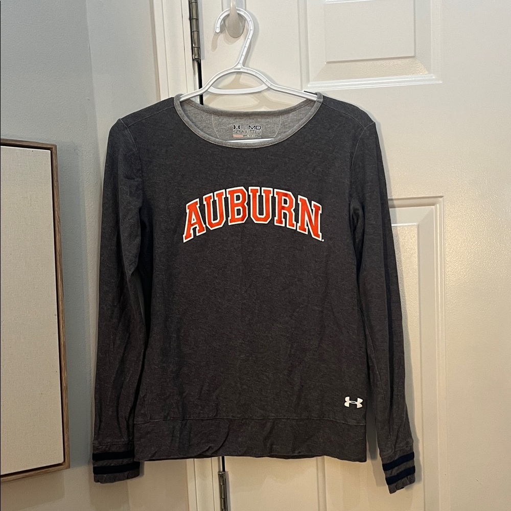 Under Armour COTTON Charcoal Auburn Long Sleeve Tee